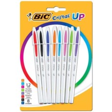 Caneta Esferográfica Cristal Up 1.2mm 8 Cores Sortidas com 8 Unidades Bic Caneta Esferográfica Cristal Up 1.2mm 8 Cores Sortidas com 8 Unidades Bic