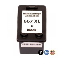 Cartucho HP 667XL BK Preto Compatível 14ML Cartucho HP 667XL BK Preto Compatível 14ML