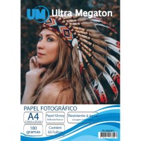 Papel Fotográfico Glossy A4 180G 50 Folhas Ultra Megaton Papel Fotográfico Glossy A4 180G 50 Folhas Ultra Megaton