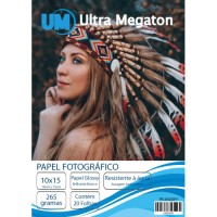Papel Fotográfico Glossy 10cmx15cm 265g 20 Folhas Ultra Megaton