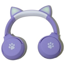 HeadPhone com Orelhas de Gato Wireless Roxo EV058 HeadPhone com Orelhas de Gato Wireless Roxo EV058