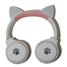 HeadPhone com Orelhas de Gato Wireless Branco EV058 HeadPhone com Orelhas de Gato Wireless Branco EV058