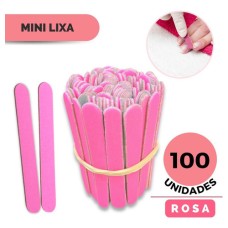 Mini Lixa de Unha 8cm Rosa 100 unidades Mini Lixa de Unha 8cm Rosa 100 unidades