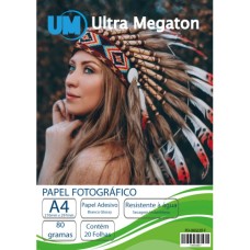Papel Fotográfico Glossy Adesivo A4 80G 50 Folhas Ultra Megaton Papel Fotográfico Glossy Adesivo A4 80G 50 Folhas Ultra Megaton