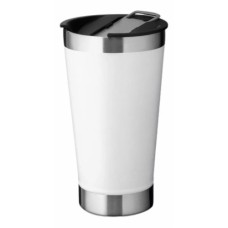 Copo Térmico Aço Inox Para Bebidas com Tampa, Cerveja e Abridor de Garrafas 502ml - Branco