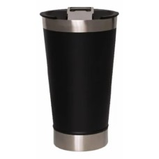 Copo Térmico Aço Inox Para Bebidas com Tampa, Cerveja e Abridor de Garrafas 502ml - Preto