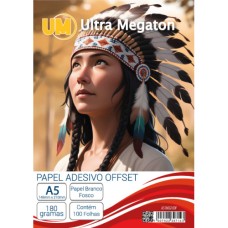 Papel Offset A5 180G Adesivo Fosco 100 Folhas