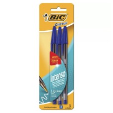 Caneta Esferográfica Grossa 1.6mm Cristal Bold Azul Bic com 3 unidades Caneta Esferográfica Grossa 1.6mm Cristal Bold Azul Bic com 3 unidades