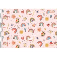 Caderno de Desenho Cartografia Capa Dura 96 Folhas Feminino Tilibra