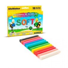 Massa de Modelar Soft 180g 12 Cores 07312 Acrilex Massa de Modelar Soft 180g 12 Cores 07312 Acrilex