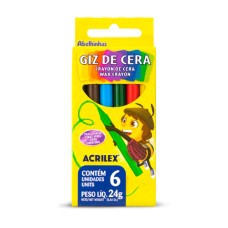 Giz de Cera 6 Cores 09006 Acrilex Giz de Cera 6 Cores 09006 Acrilex