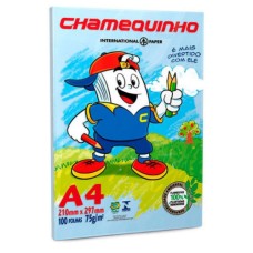 Papel A4 75g Azul 100 Folhas Chamequinho Papel A4 75g Azul 100 Folhas Chamequinho