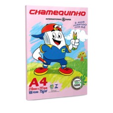 Papel A4 75g Rosa 100 Folhas Chamequinho Papel A4 75g Rosa 100 Folhas Chamequinho