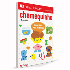 Papel A3 180g Branco 50 Folhas Chamequinho Papel A3 180g Branco 50 Folhas Chamequinho