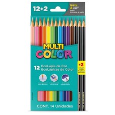 Lápis de Cor 12 Cores Ecolápis Multicolor + 2 lápis 11.1200N+2G Faber Castell Lápis de Cor 12 Cores Ecolápis Multicolor + 2 lápis 11.1200N+2G Faber Castell
