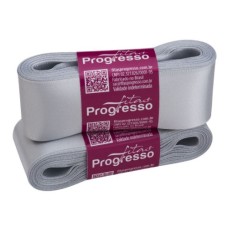 Fita de Cetim Nº 7 30mm Prata 10 metros Progresso Fita de Cetim Nº 7 30mm Prata 10 metros Progresso