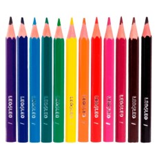 Lápis de Cor Sextavado 12 Cores Curto Leo e Leo Lápis de Cor Sextavado 12 Cores Curto Leo e Leo