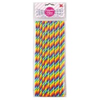 Canudo de Papel Arco Íris 6mmx20cm 4305 com 12 Unidades Make+