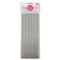 Canudo de Papel Prata Metal 6mmx20cm 4365 com 12 Unidades Make+