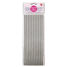 Canudo de Papel Prata Metal 6mmx20cm 4365 com 12 Unidades Make+ Canudo de Papel Prata Metal 6mmx20cm 4365 com 12 Unidades Make+