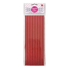 Canudo de Papel Vermelho Metálico 6mmx20cm 4367 com 12 Unidades Make+ Canudo de Papel Vermelho Metálico 6mmx20cm 4367 com 12 Unidades Make+