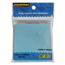 Bloco Post it 75x75mm Azul Claro 100fls Masterprint Bloco Post it 75x75mm Azul Claro 100fls Masterprint
