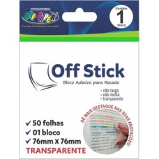 Bloco de anotações adesivo Off Stick de 76x76mm 50 FLS Transparente Bloco de anotações adesivo Off Stick de 76x76mm 50 FLS Transparente