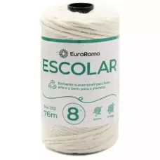 Barbante Fio 8 100g Cor 200 Branco 76 Metros EuroRoma Barbante Fio 8 100g Cor 200 Branco 76 Metros EuroRoma