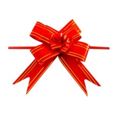 Laço Fácil 30mm com 10 Unidades Vermelho com Fio Dourado Laço Fácil 30mm com 10 Unidades Vermelho com Fio Dourado