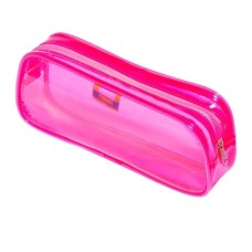 Estojo Escolar Transparente Rosa Pink BRW Estojo Escolar Transparente Rosa Pink BRW