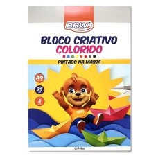 Bloco Criativo A4 Colorido 8 Cores 50 Folhas PP6411 BRW