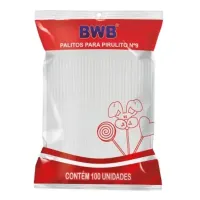 Palito para Pirulito Pequeno Cristal N°9 100 unidades BWB
