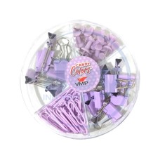 Kit Escritório Lilás Clips Prendedor e Alfinete VMP Kit Escritório Lilás Clips Prendedor e Alfinete VMP