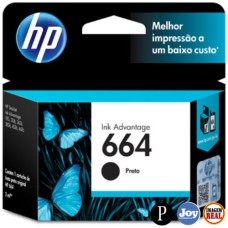 Cartucho HP 664 Preto Original 2 ml (F6V29AB) para HP Deskjet 2136 2676 3636 3776 4676 Cartucho HP 664 Preto Original 2 ml (F6V29AB) para HP Deskjet 2136 2676 3636 3776 4676