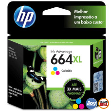 Cartucho HP 664XL Colorido Original (F6V30AB) Para HP Deskjet 2136 2676 3776 5076 5276 8ml Cartucho HP 664XL Colorido Original (F6V30AB) Para HP Deskjet 2136 2676 3776 5076 5276 8ml
