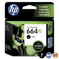 Cartucho HP 664XL Preto Original (F6V31AB) para HP Deskjet 2136 2676, 3776 5076 5276 8,5ml Cartucho HP 664XL Preto Original (F6V31AB) para HP Deskjet 2136 2676, 3776 5076 5276 8,5ml