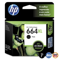 Cartucho HP 664XL Preto Original (F6V31AB) para HP Deskjet 2136 2676, 3776 5076 5276 8,5ml Cartucho HP 664XL Preto Original (F6V31AB) para HP Deskjet 2136 2676, 3776 5076 5276 8,5ml